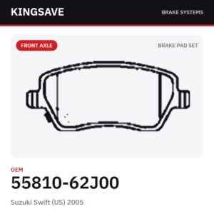 Front Brake Pad Set for Suzuki Swift (US) 2005 – OEM 55810-62J00 – KingSave