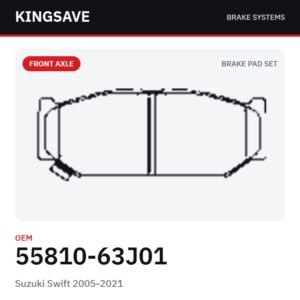 Front Brake Pad Set for Suzuki Swift 2005-2021 – OEM 55810-63J01 – KingSave