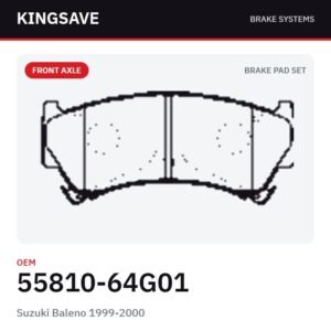 Front Brake Pad Set for Suzuki Baleno 1999-2000 & Suzuki Swift 2001-2010 – OEM 55810-64G01 – KingSave
