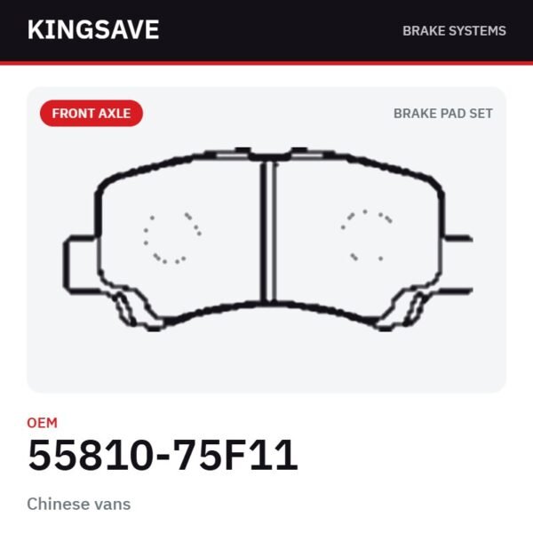 Front Brake Pad Set for Chinese vans & Suzuki 2000-2005 – OEM 55810-75F11 – KingSave