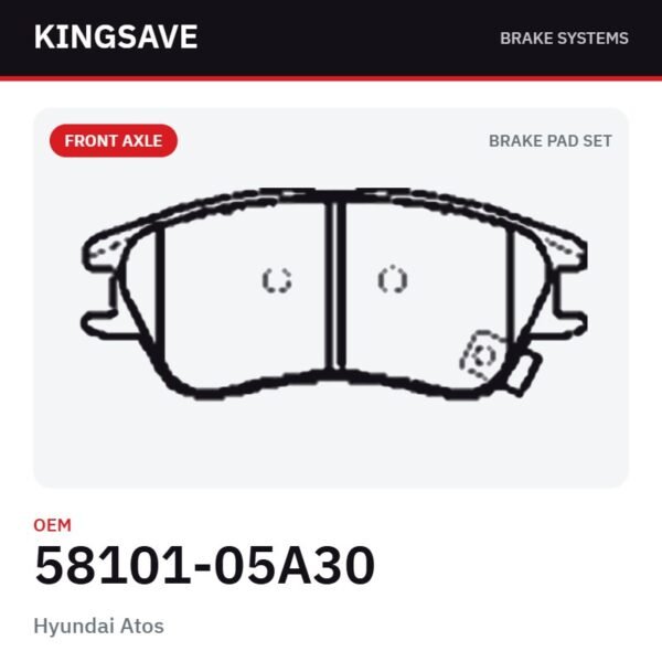 Front Brake Pad Set for Hyundai Atos – OEM 58101-05A30 – KingSave