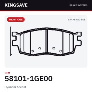 Front Brake Pad Set for Hyundai Accent & Kia Pride / Rio 2007-2010 – OEM 58101-1GE00 – KingSave Front Brake Pad Set for Hyundai Accent & Kia Pride / Rio 2007-2010 – OEM 58101-1GE00 – KingSave