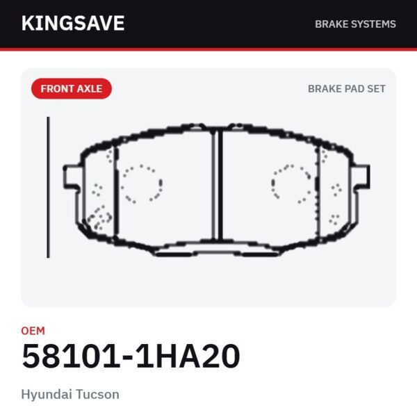 Front Brake Pad Set for Hyundai Tucson & Kia Soul – OEM 58101-1HA20 – KingSave