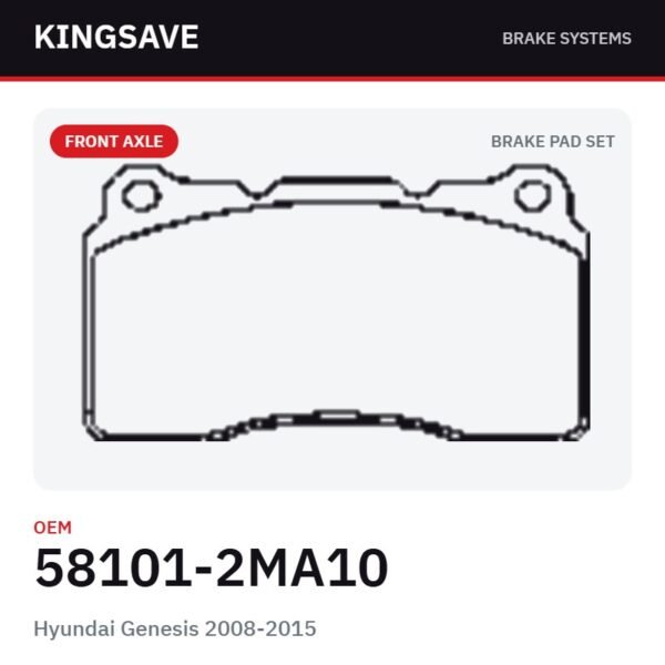 Front Brake Pad Set for Hyundai Genesis 2008-2015 – OEM 58101-2MA10 – KingSave