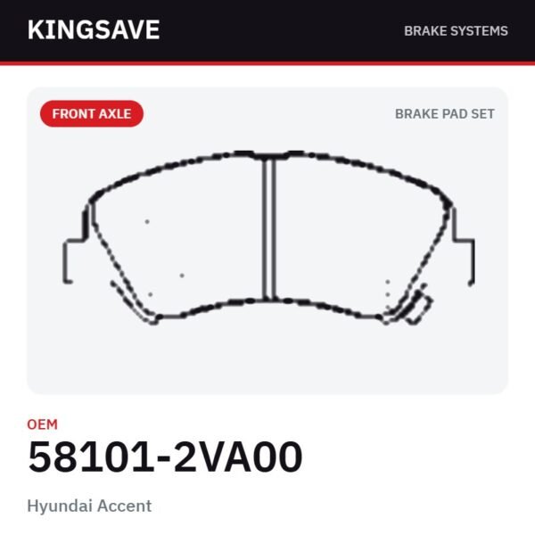 Front Brake Pad Set for Hyundai Accent & Hyundai Elantra – OEM 58101-2VA00 – KingSave