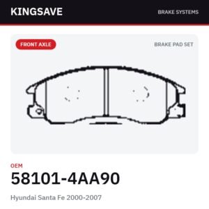 Front Brake Pad Set for Hyundai Santa Fe 2000-2007 & Hyundai Terracan – OEM 58101-4AA90 – KingSave Front Brake Pad Set for Hyundai Santa Fe 2000-2007 & Hyundai Terracan – OEM 58101-4AA90 – KingSave