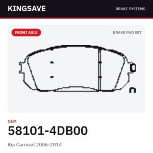 Front Brake Pad Set for Kia Carnival 2006-2014 – OEM 58101-4DB00 – KingSave Front Brake Pad Set for Kia Carnival 2006-2014 – OEM 58101-4DB00 – KingSave
