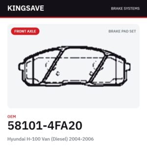 Front Brake Pad Set for Hyundai H-100 Van (Diesel) 2004-2006 – OEM 58101-4FA20 – KingSave Front Brake Pad Set for Hyundai H-100 Van (Diesel) 2004-2006 – OEM 58101-4FA20 – KingSave
