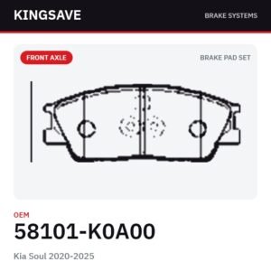 Front Brake Pad Set for Kia Soul 2020-2025 – OEM 58101-K0A00 – KingSave Front Brake Pad Set for Kia Soul 2020-2025 – OEM 58101-K0A00 – KingSave