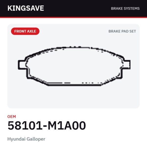 Front Brake Pad Set for Hyundai Galloper – OEM 58101-M1A00 – KingSave