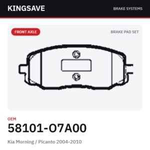 Front Brake Pad Set for Kia Morning / Picanto 2004-2010 – OEM 58101-O7A00 – KingSave Front Brake Pad Set for Kia Morning / Picanto 2004-2010 – OEM 58101-O7A00 – KingSave