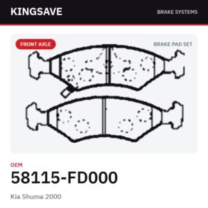 Front Brake Pad Set for Kia Shuma 2000 – OEM 58115-FD000 – KingSave Front Brake Pad Set for Kia Shuma 2000 – OEM 58115-FD000 – KingSave
