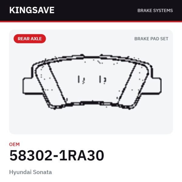 Rear Brake Pad Set for Hyundai Sonata & Hyundai Elantra – OEM 58302-1RA30 – KingSave