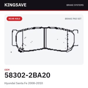 Rear Brake Pad Set for Hyundai Santa Fe 2008-2010 – OEM 58302-2BA20 – KingSave