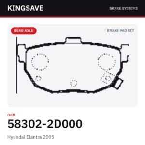 Rear Brake Pad Set for Hyundai Elantra 2005 & Nissan Maxima 2000-2007 – OEM 58302-2D000 – KingSave