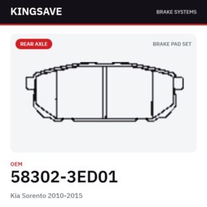 Rear Brake Pad Set for Kia Sorento 2010-2015 – OEM 58302-3ED01 – KingSave