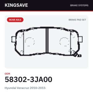 Rear Brake Pad Set for Hyundai Veracruz 2010-2015 – OEM 58302-3JA00 – KingSave