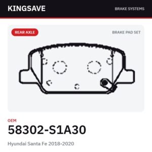 Rear Brake Pad Set for Hyundai Santa Fe 2018-2020 – OEM 58302-S1A30 – KingSave