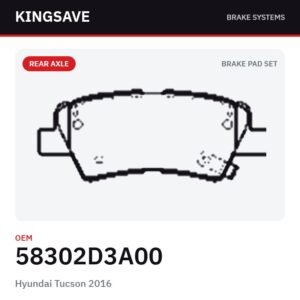 Rear Brake Pad Set for Hyundai Tucson 2016 – OEM 58302D3A00 – KingSave