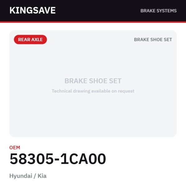 Rear Brake Shoe Set for Hyundai / Kia – OEM 58305-1CA00 – KingSave