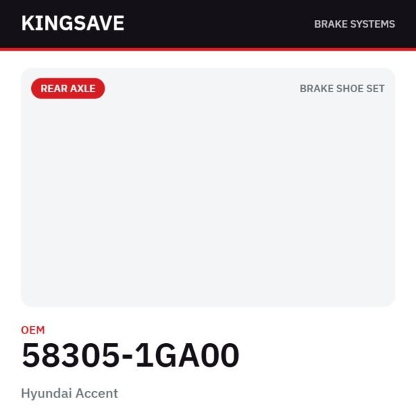 Rear Brake Shoe Set for Hyundai Accent & Kia Pride / Rio 2007-2010 – OEM 58305-1GA00 – KingSave