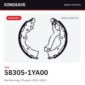 Rear Brake Shoe Set for Kia Morning / Picanto 2011-2015 – OEM 58305-1YA00 – KingSave