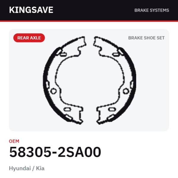 Rear Brake Shoe Set for Hyundai / Kia – OEM 58305-2SA00 – KingSave