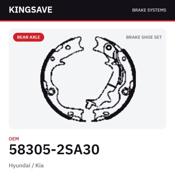 Rear Brake Shoe Set for Hyundai / Kia – OEM 58305-2SA30 – KingSave