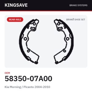 Rear Brake Shoe Set for Kia Morning / Picanto 2004-2010 & Hyundai Getz – OEM 58350-07A00 – KingSave