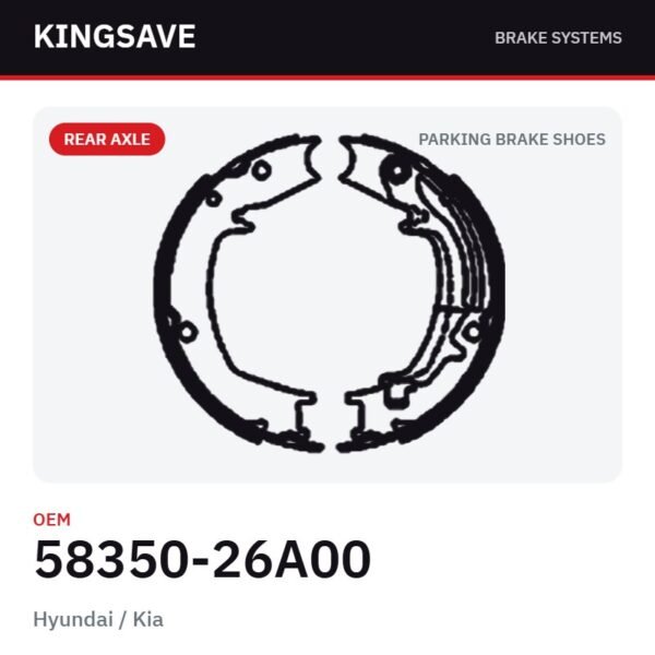 Rear Parking Brake Shoe Set for Hyundai / Kia – OEM 58350-26A00 – KingSave