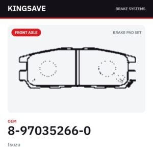 Front Brake Pad Set for Isuzu – OEM 8-97035266-0 – KingSave Front Brake Pad Set for Isuzu – OEM 8-97035266-0 – KingSave
