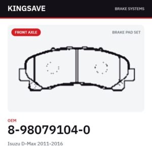 Front Brake Pad Set for Isuzu D-Max 2011-2016 – OEM 8-98079104-0 – KingSave Front Brake Pad Set for Isuzu D-Max 2011-2016 – OEM 8-98079104-0 – KingSave