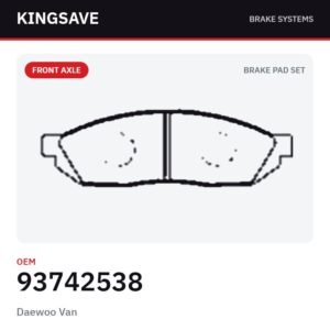 Front Brake Pad Set for Daewoo Van & Suzuki Van 1985-1995 (also 93742633) – OEM 93742538 – KingSave Front Brake Pad Set for Daewoo Van & Suzuki Van 1985-1995 (also 93742633) – OEM 93742538 – KingSave