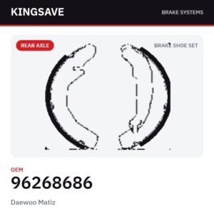 Rear Brake Shoe Set for Daewoo Matiz – OEM 96268686 – KingSave