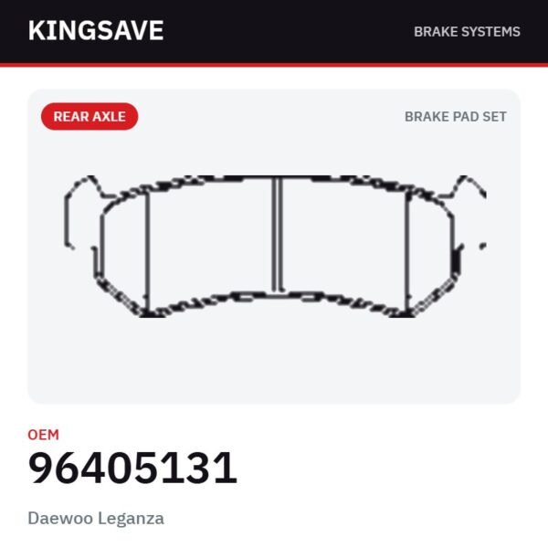 Rear Brake Pad Set for Daewoo Leganza – OEM 96405131 – KingSave