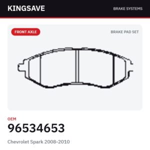 Front Brake Pad Set for Chevrolet Spark 2008-2010 & Chevrolet Kalos / Aveo – OEM 96534653 – KingSave Front Brake Pad Set for Chevrolet Spark 2008-2010 & Chevrolet Kalos / Aveo – OEM 96534653 – KingSave