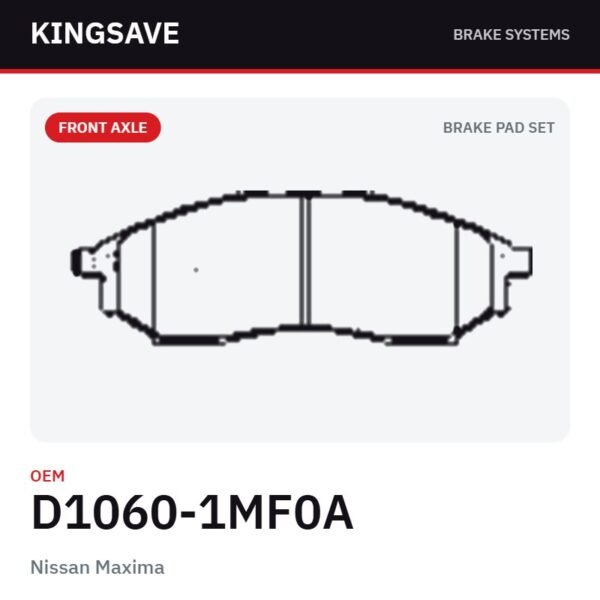Front Brake Pad Set for Nissan Maxima – OEM D1060-1MF0A – KingSave