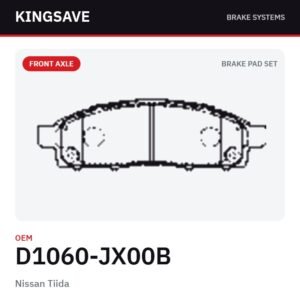 Front Brake Pad Set for Nissan Tiida – OEM D1060-JX00B – KingSave