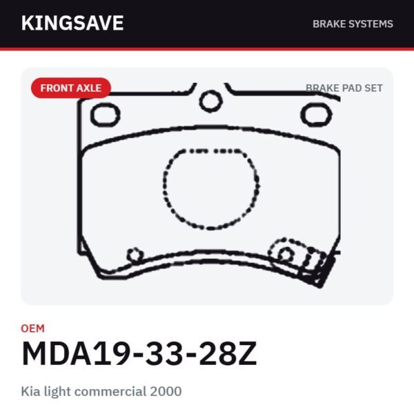 Front Brake Pad Set for Kia light commercial 2000 – OEM MDA19-33-28Z – KingSave