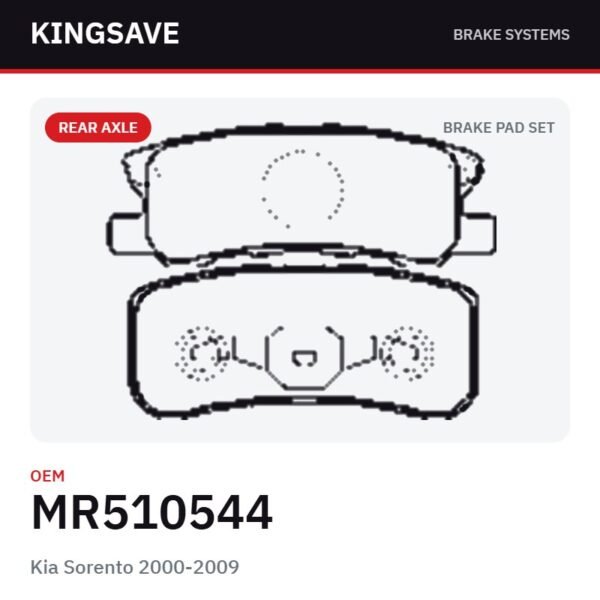 Rear Brake Pad Set for Kia Sorento 2000-2009 & Mitsubishi Pajero – OEM MR510544 – KingSave