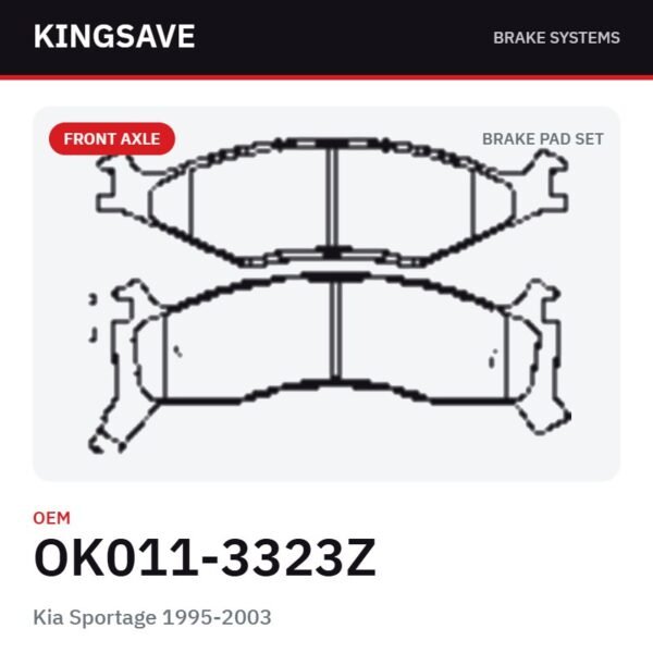 Front Brake Pad Set for Kia Sportage 1995-2003 – OEM OK011-3323Z – KingSave