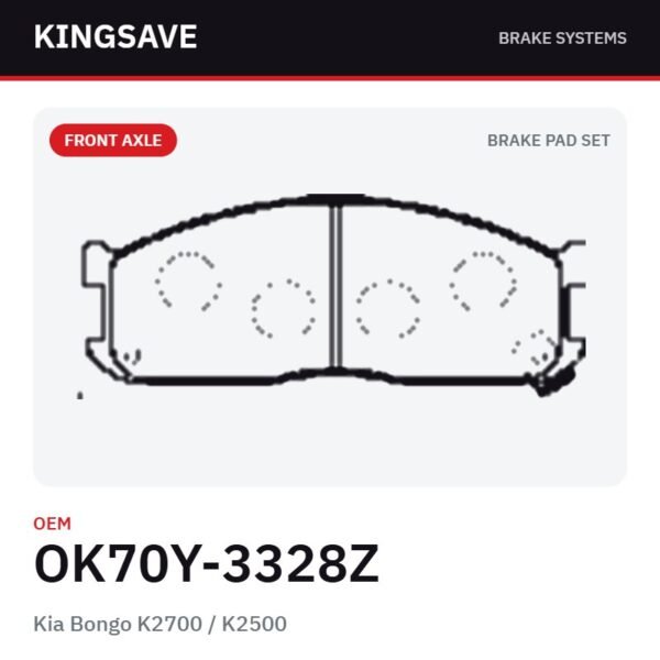 Front Brake Pad Set for Kia Bongo K2700 / K2500 – OEM OK70Y-3328Z – KingSave Front Brake Pad Set for Kia Bongo K2700 / K2500 – OEM OK70Y-3328Z – KingSave